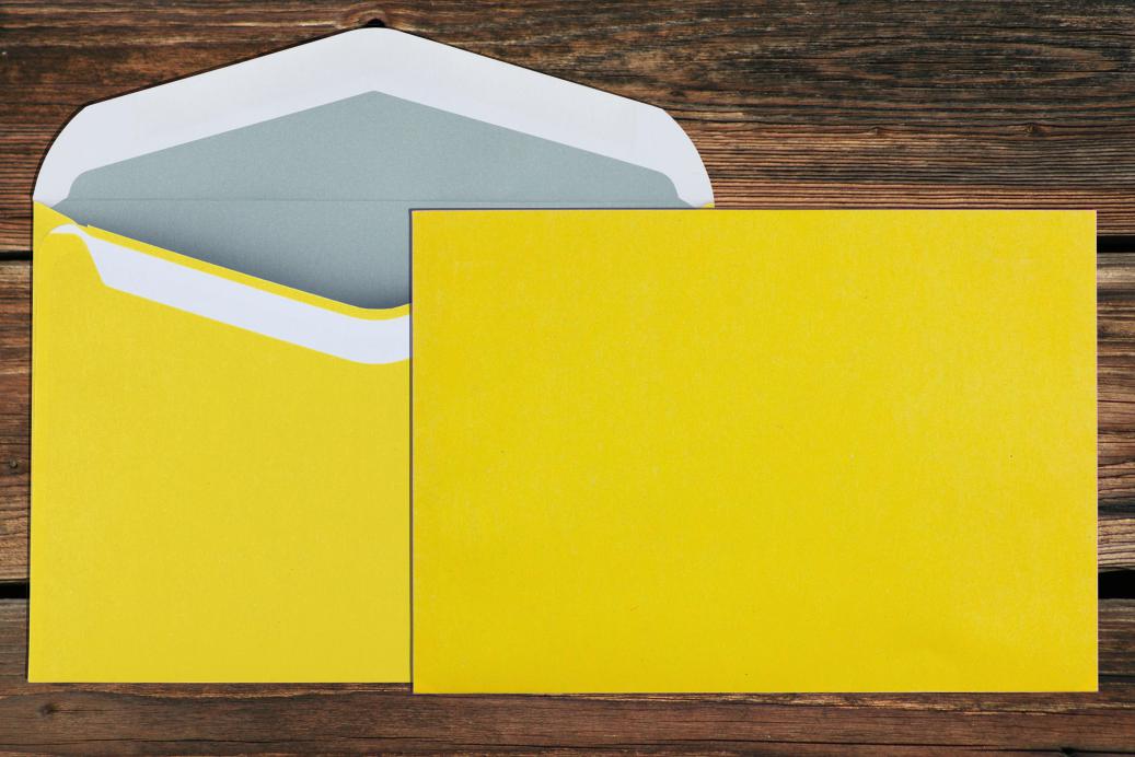 Kuvertierhüllen C6 114x162 mm Nassklebend Gelb 80 g/qm